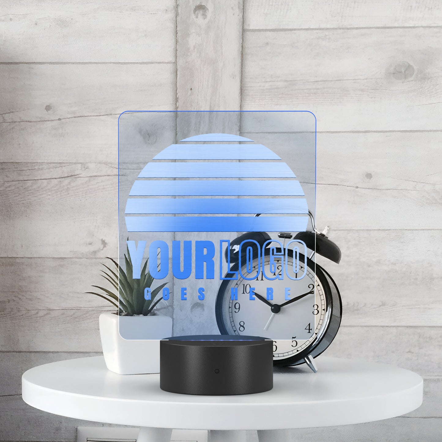 Laser Engraved Rectangle Acrylic LED sign