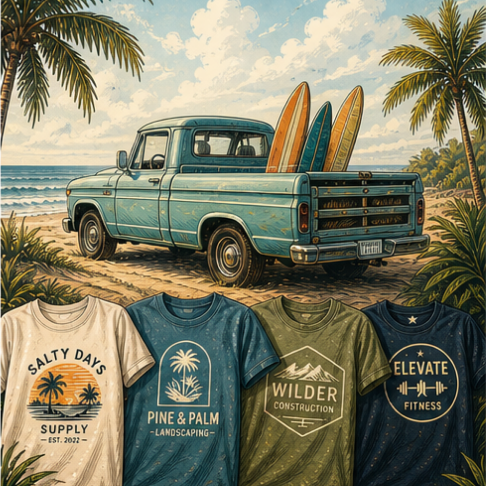 Custom small business swag example