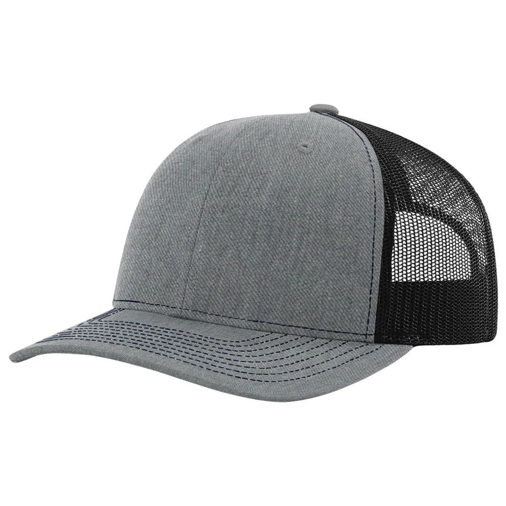 Heather gray and black Richardson 112 hat