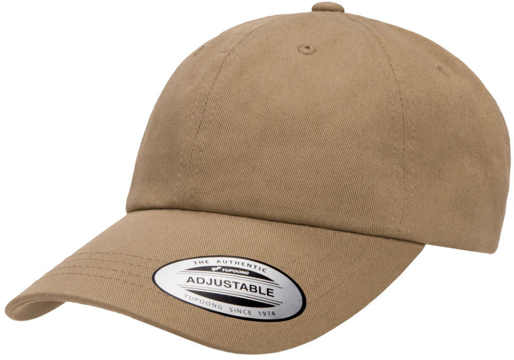 Dad Hat w/ Custom Leatherette Patch - Yupoong 6245CM