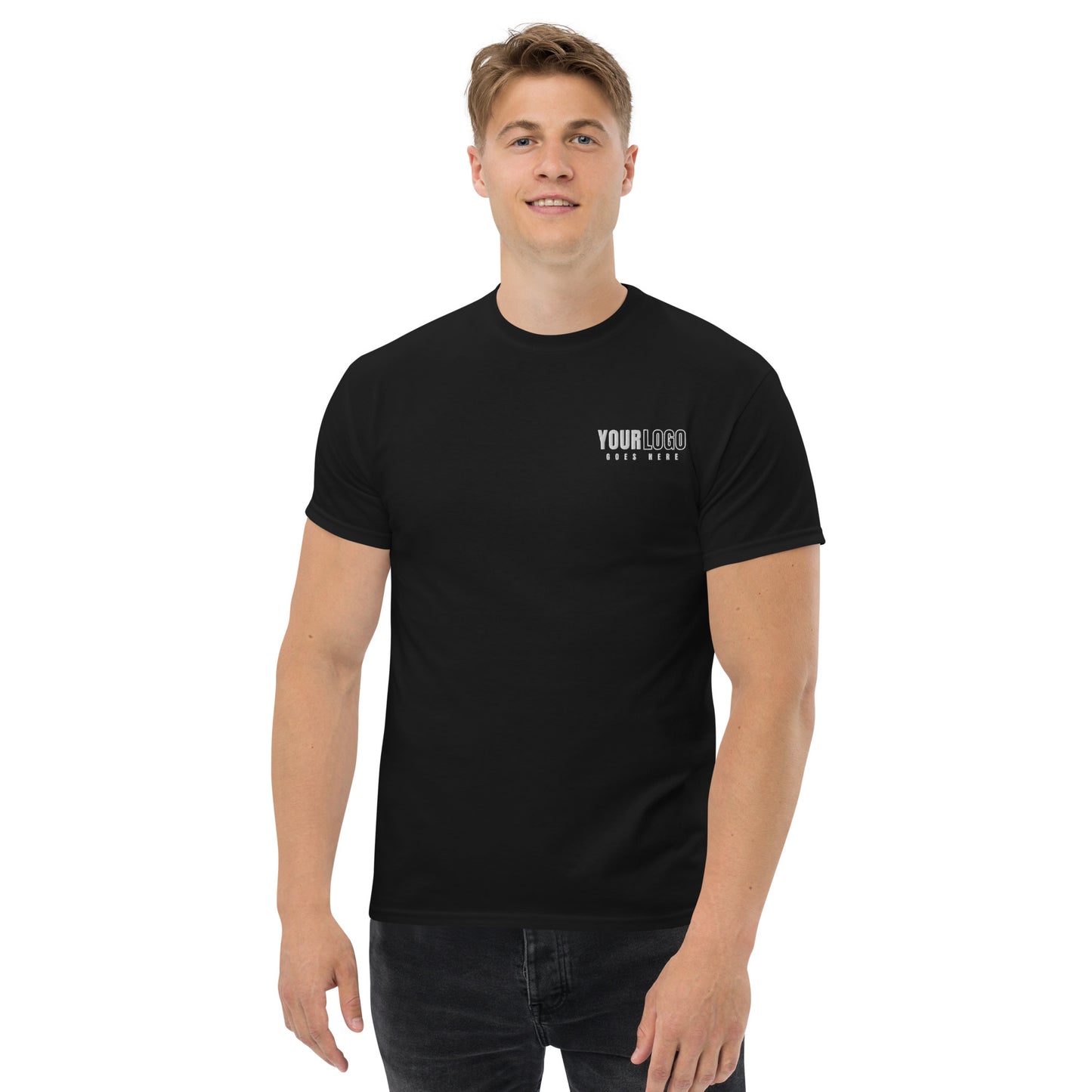 Gilldan Men's Classic Tee with Custom Emroidered Logo