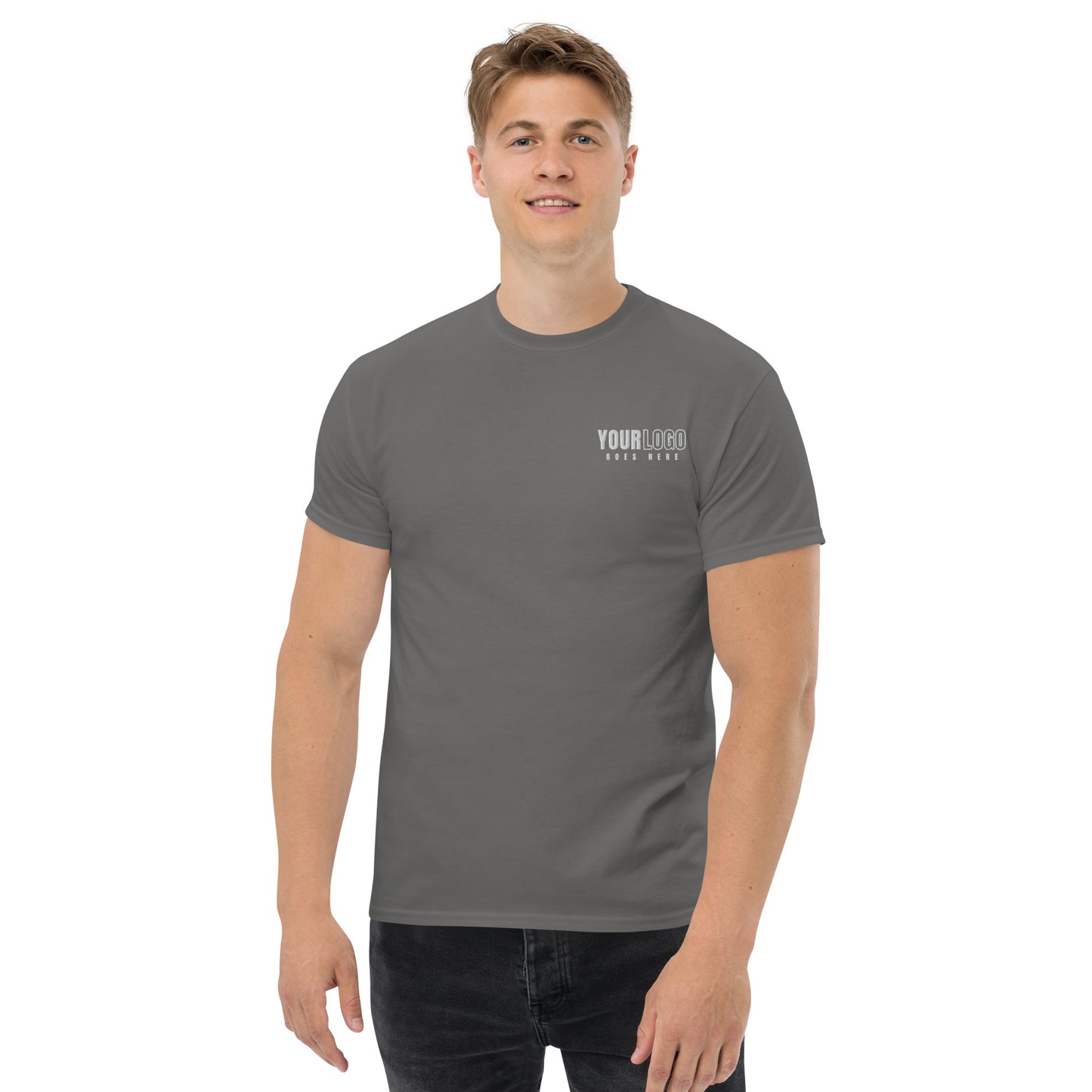 Gilldan Men's Classic Tee with Custom Emroidered Logo