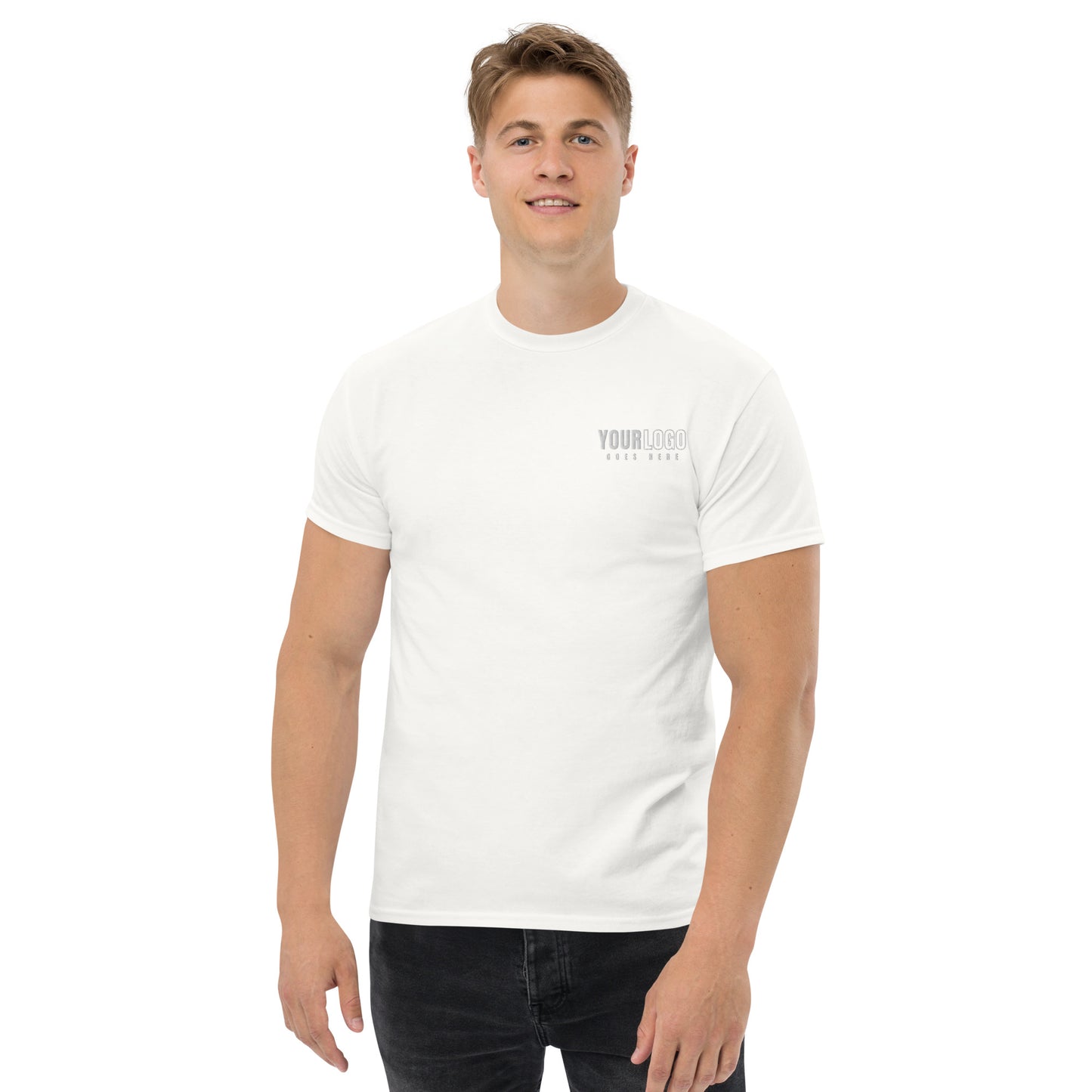 Gilldan Men's Classic Tee with Custom Emroidered Logo