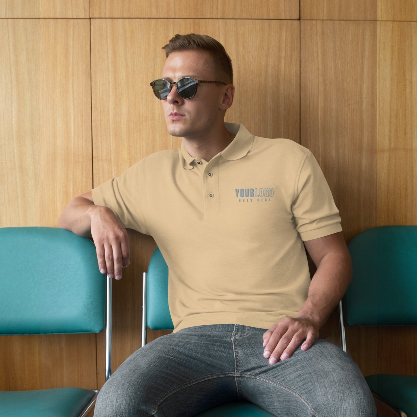 Embroidered Logo Men's Premium Polo