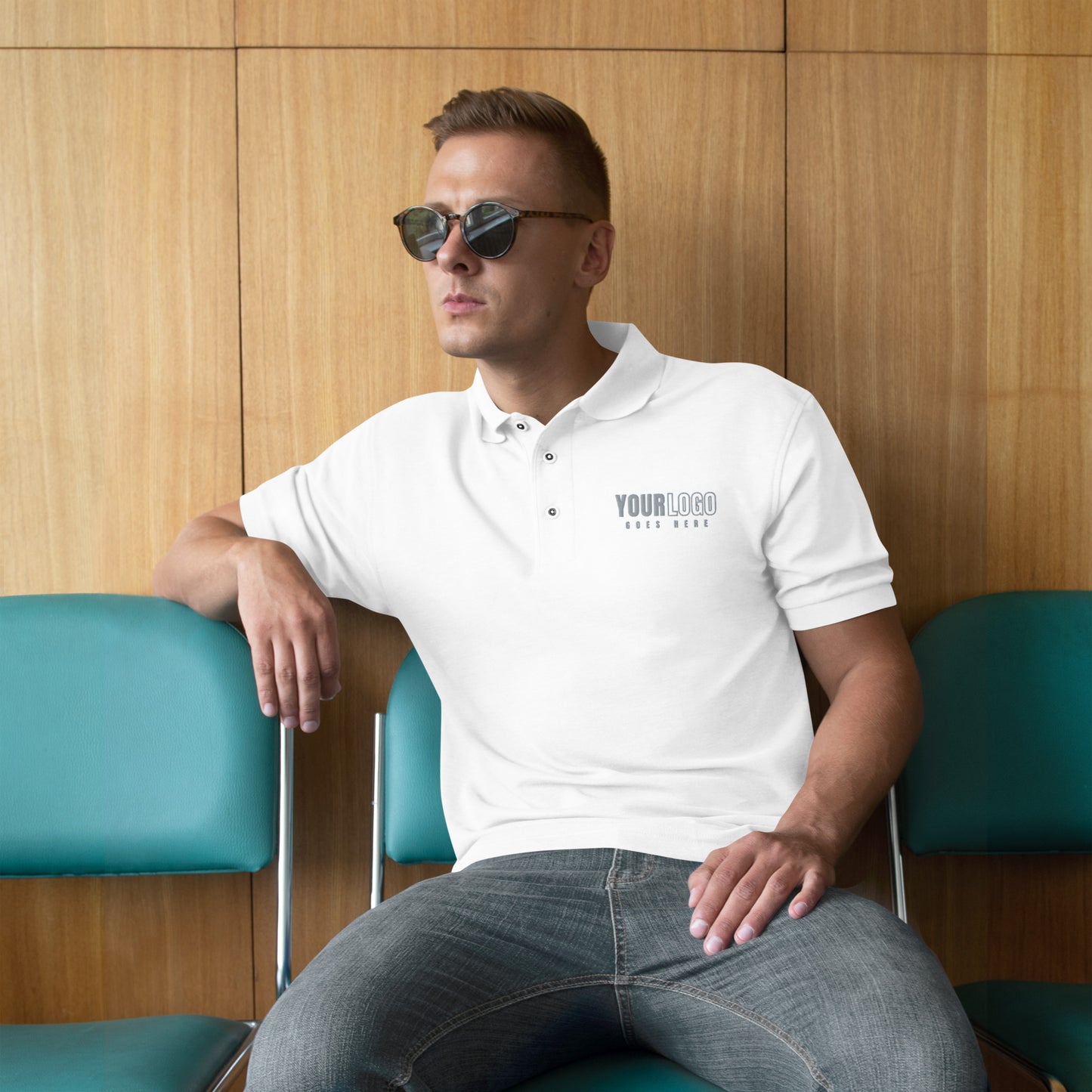 Embroidered Logo Men's Premium Polo